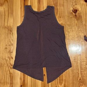 Lululemon purple split open back tank top, size 8